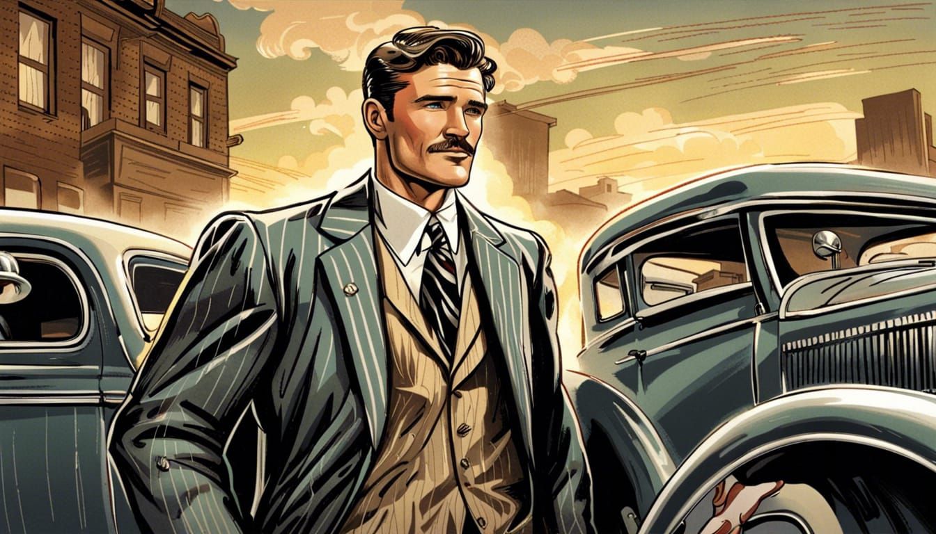 1930s Gangster Comic Book Art