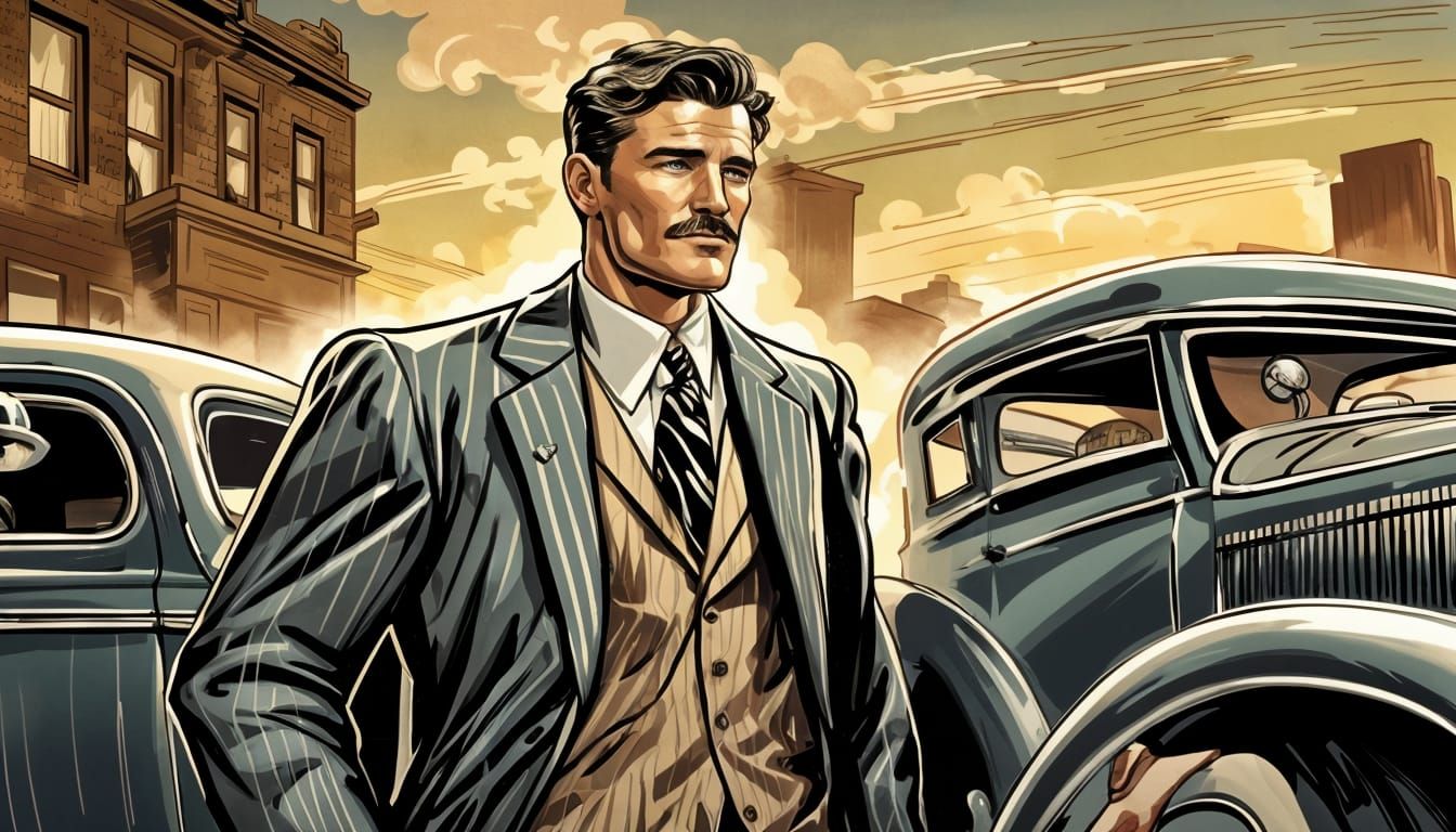Scott Eastwood as 1930s Gangster in Comic Art