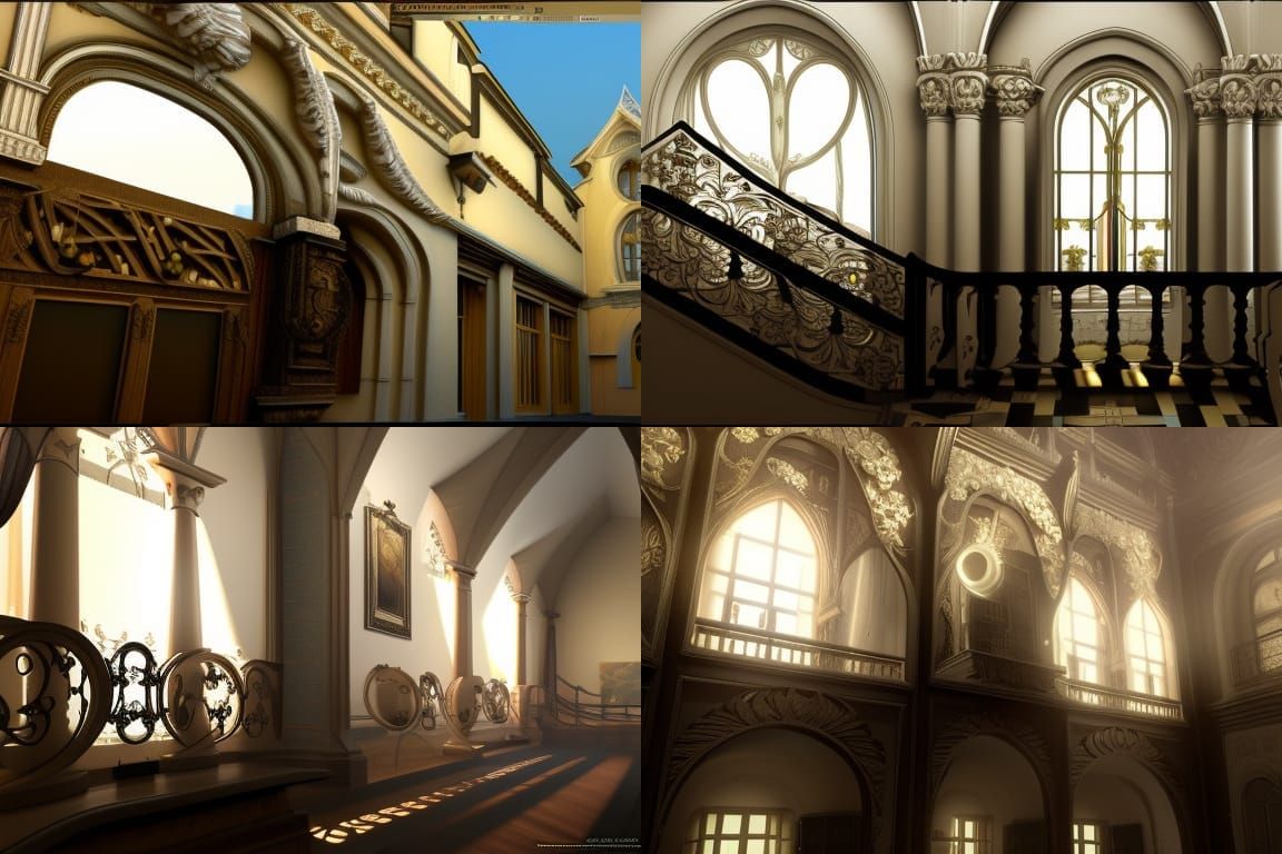 Baroque and Art Nouveau Architecture in 3D