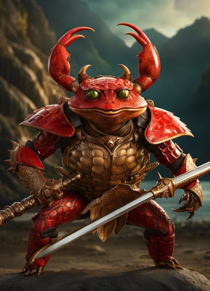 Crab Creature Warrior in Sci-Fi Style