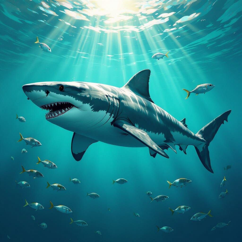 Hammerhead Bull Shark Hybrid in Turquoise Waters