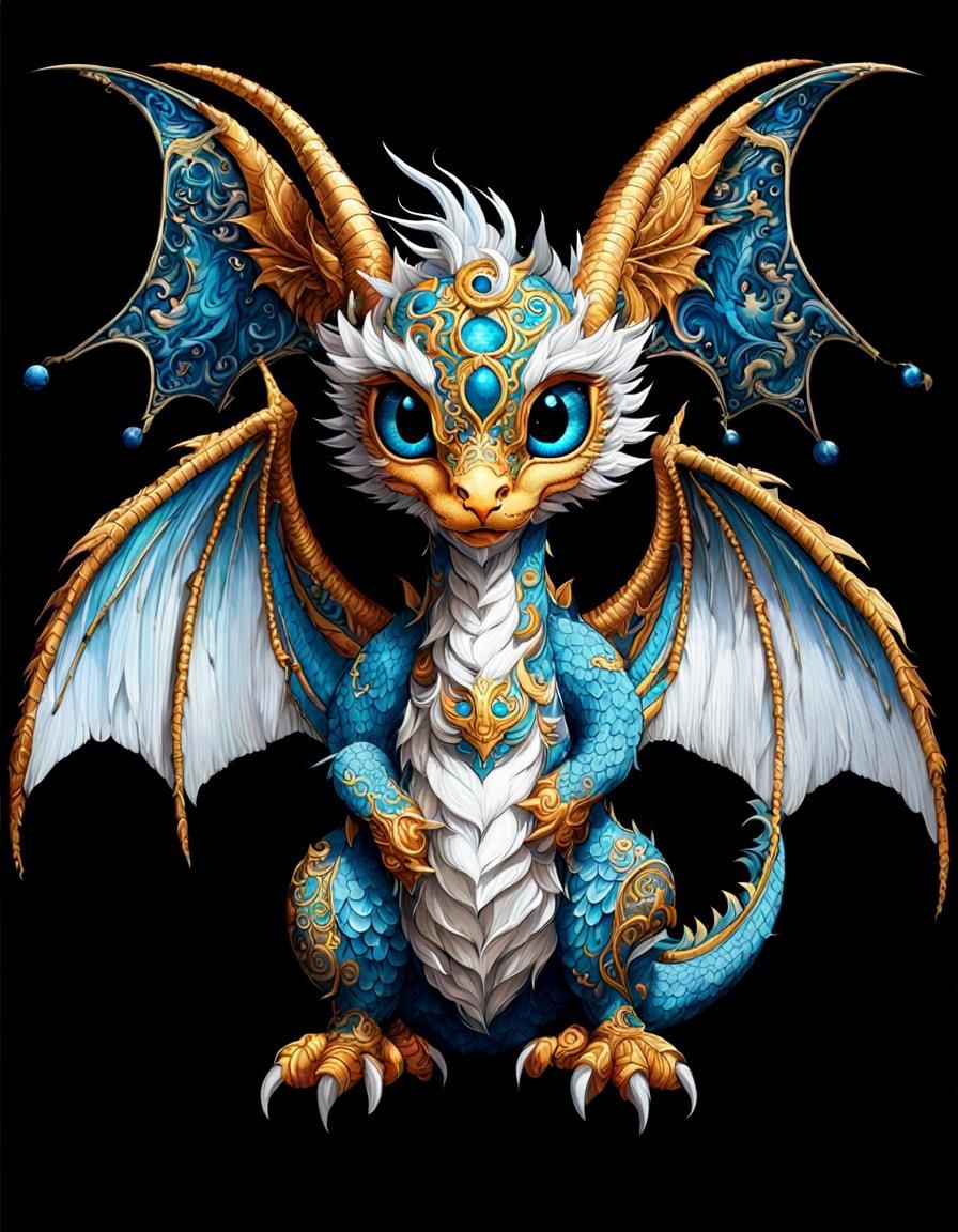 Embroidered Chibi Lunar Dragon Artwork