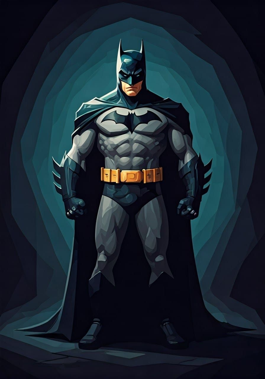 Cubist Batman: A Colorful Geometric Masterpiece