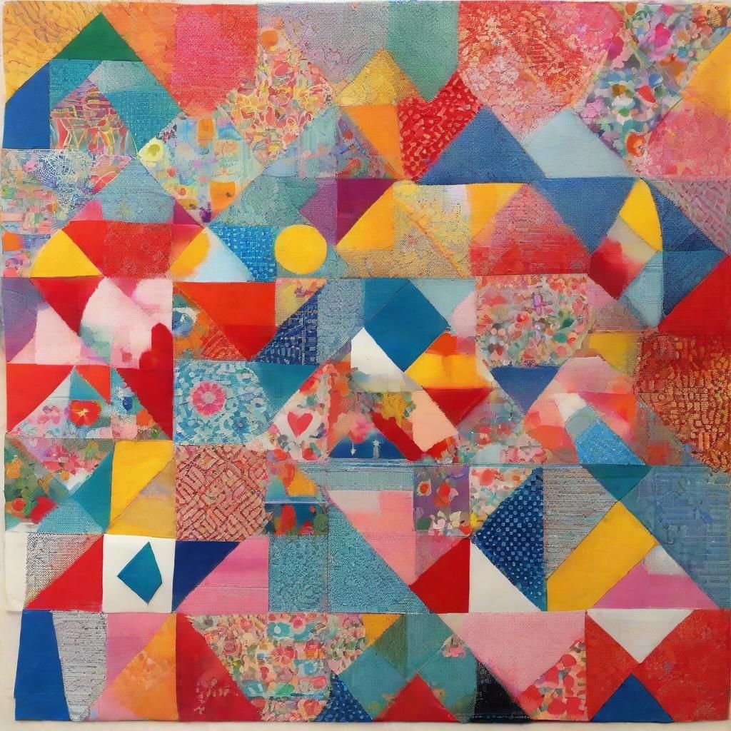 Naive Folk Art with Geometric Crafts