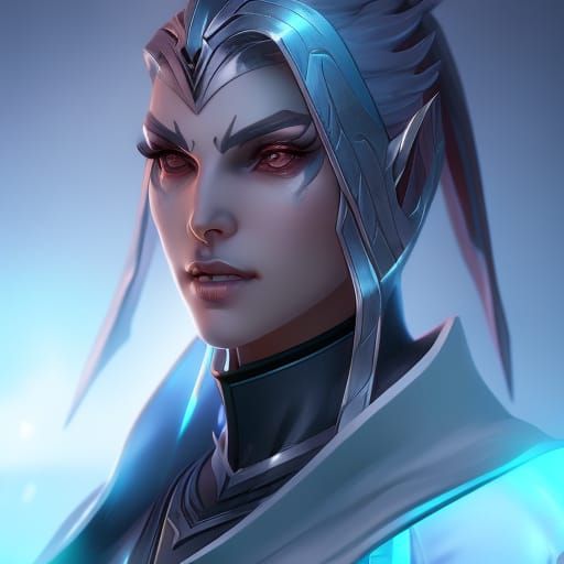 Epic Ice Demon Slayer Portrait in Dynamic Lighting