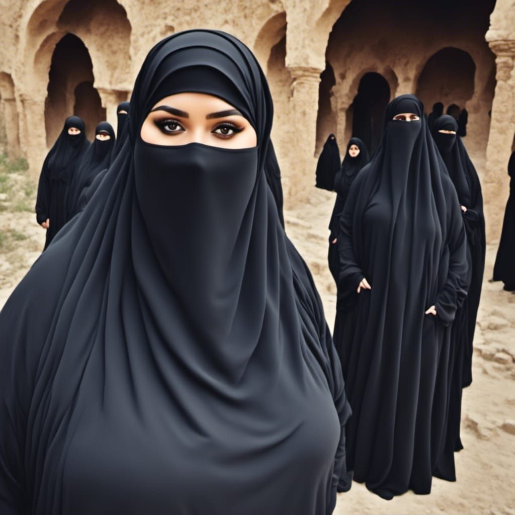 Woman in Niqab with Curvy Body