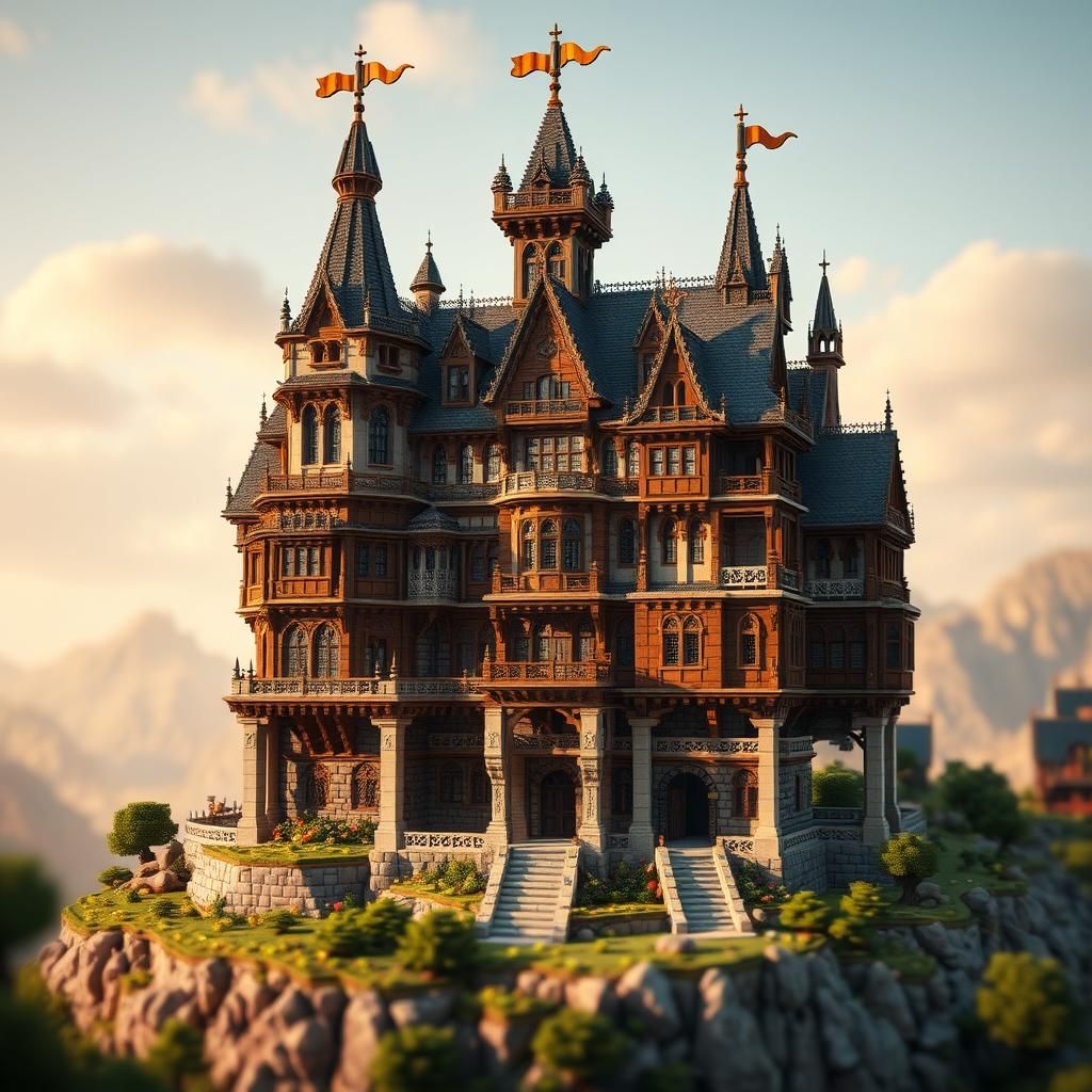 Detailed Minecraft Medieval House Architecture