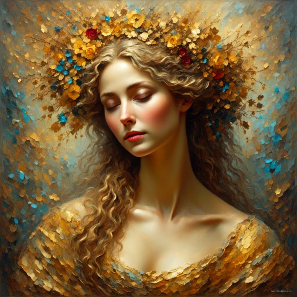 Renaissance Woman Portrait in Oil Painting Style