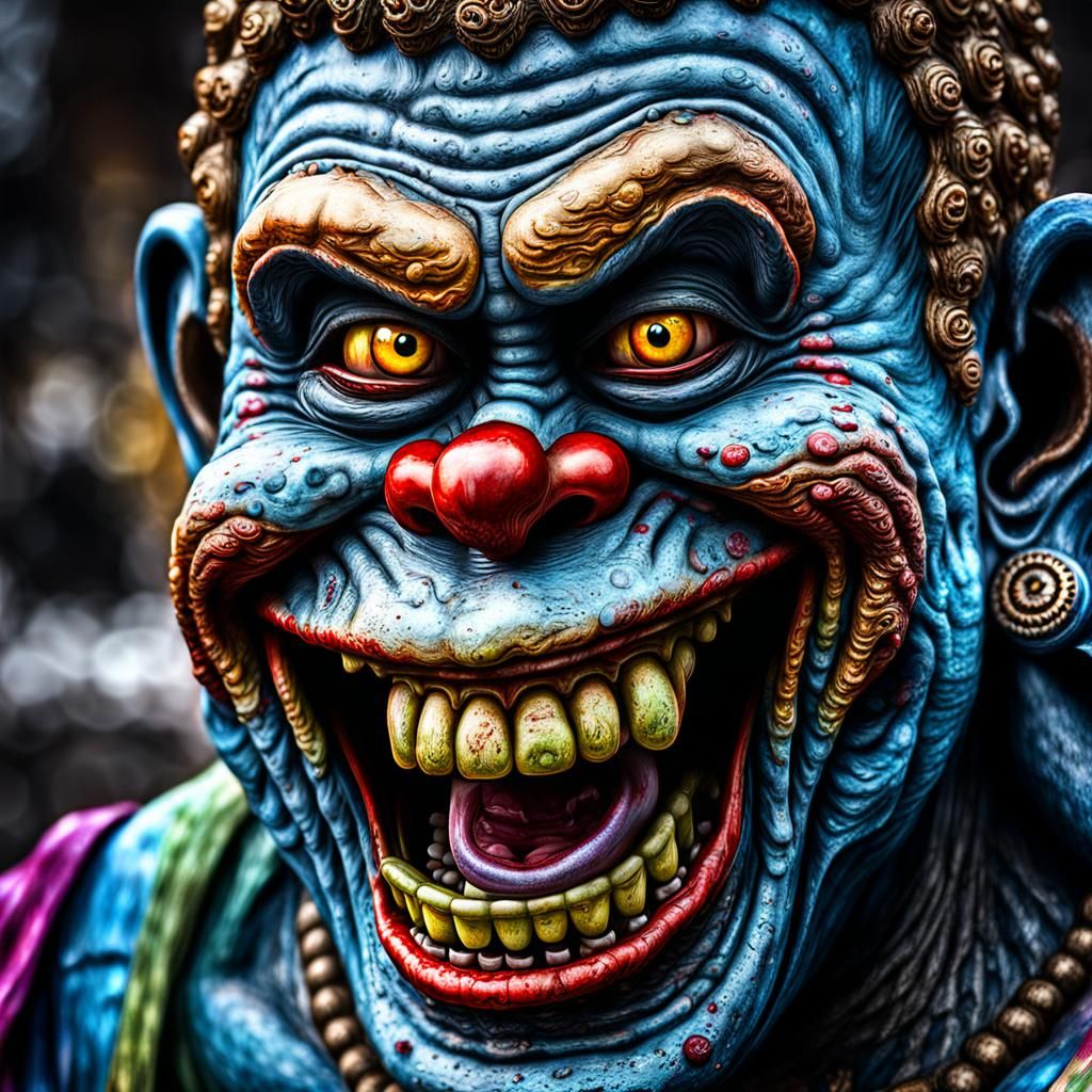 Hyperrealistic Zombie Monkey Monster Clown Buddha