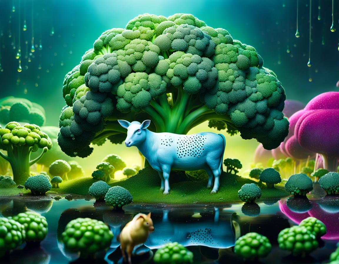 Broccoli Animal Farm Double Exposure Landscape