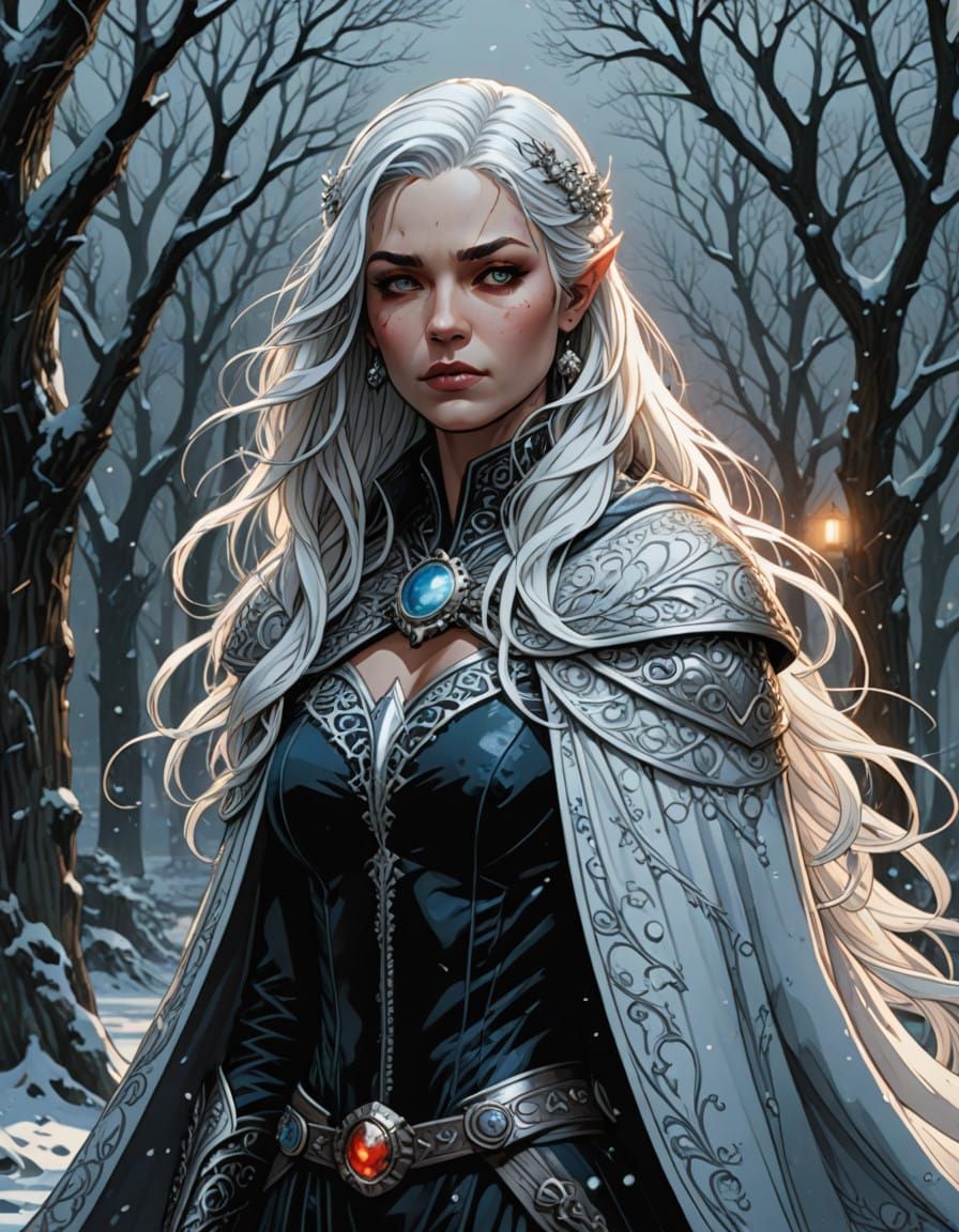 Regal Snow Witch in Frosty Comic Book Art