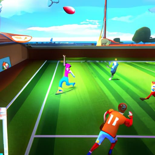 Pixelated Football Game: A Detailed Matte Painting