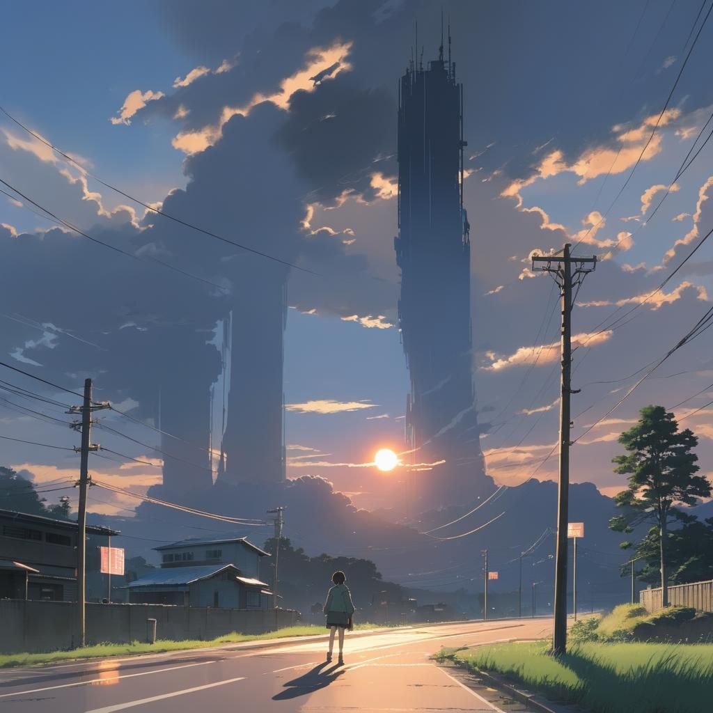 Grimdark Scene Inspired by Anime Art Style