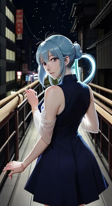 Night Cityscape in Cyberpunk Style