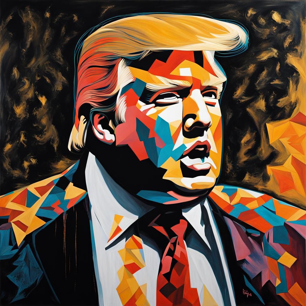 Donald Trump as Elvis in Black Velvet Painting