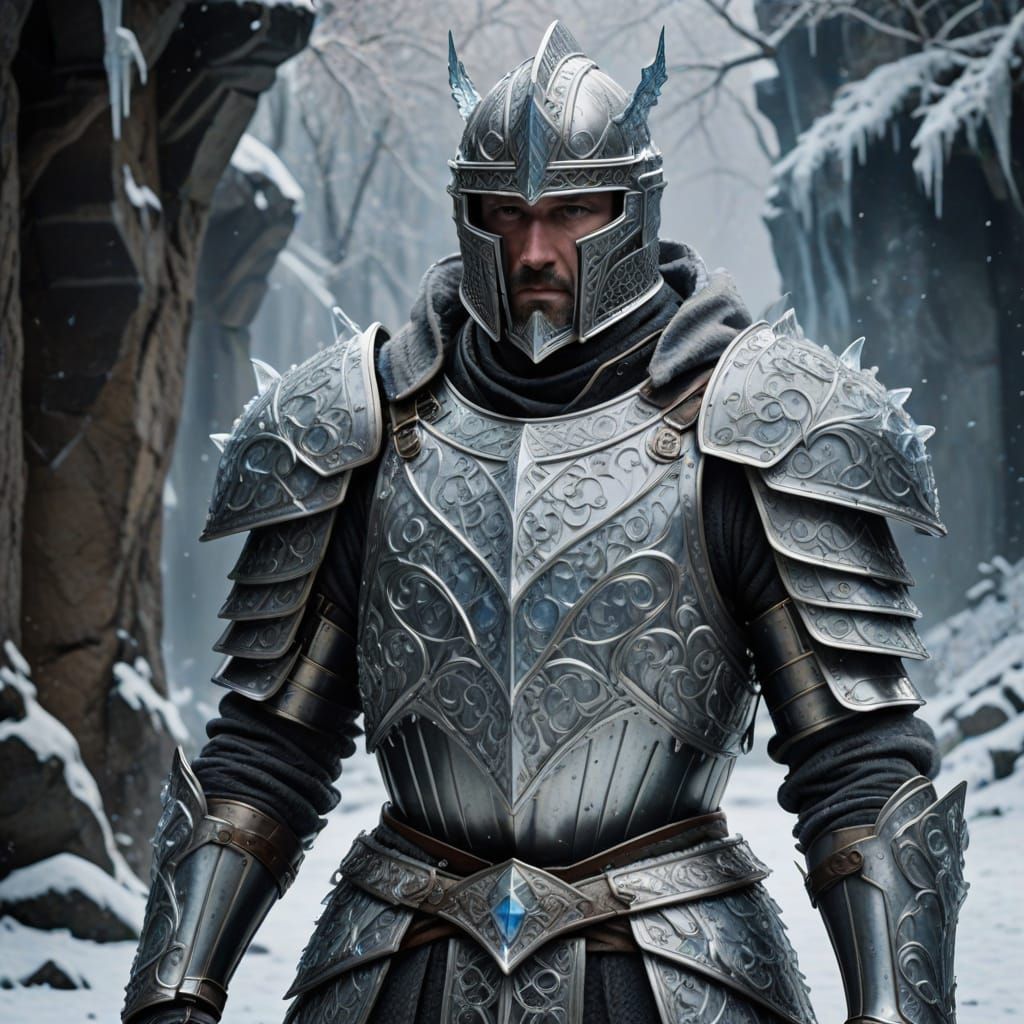 Medieval Knight Chiseled from Glacier