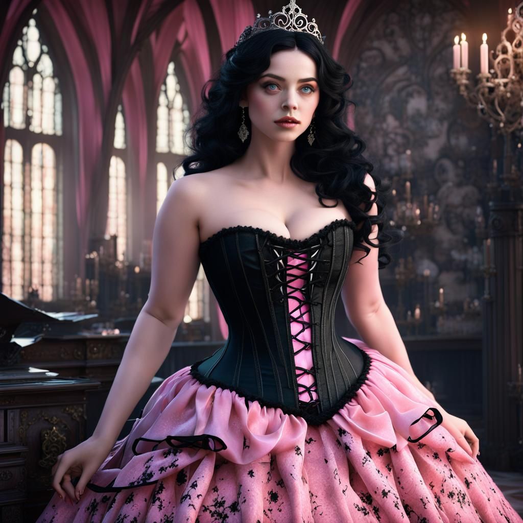 Gothic Fairytale Aurora: Detailed Matte Painting