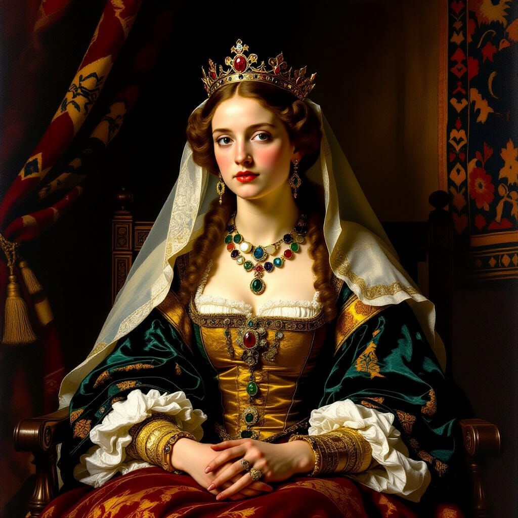 Esther Prepares to Confront Haman in Dutch Golden Age Style