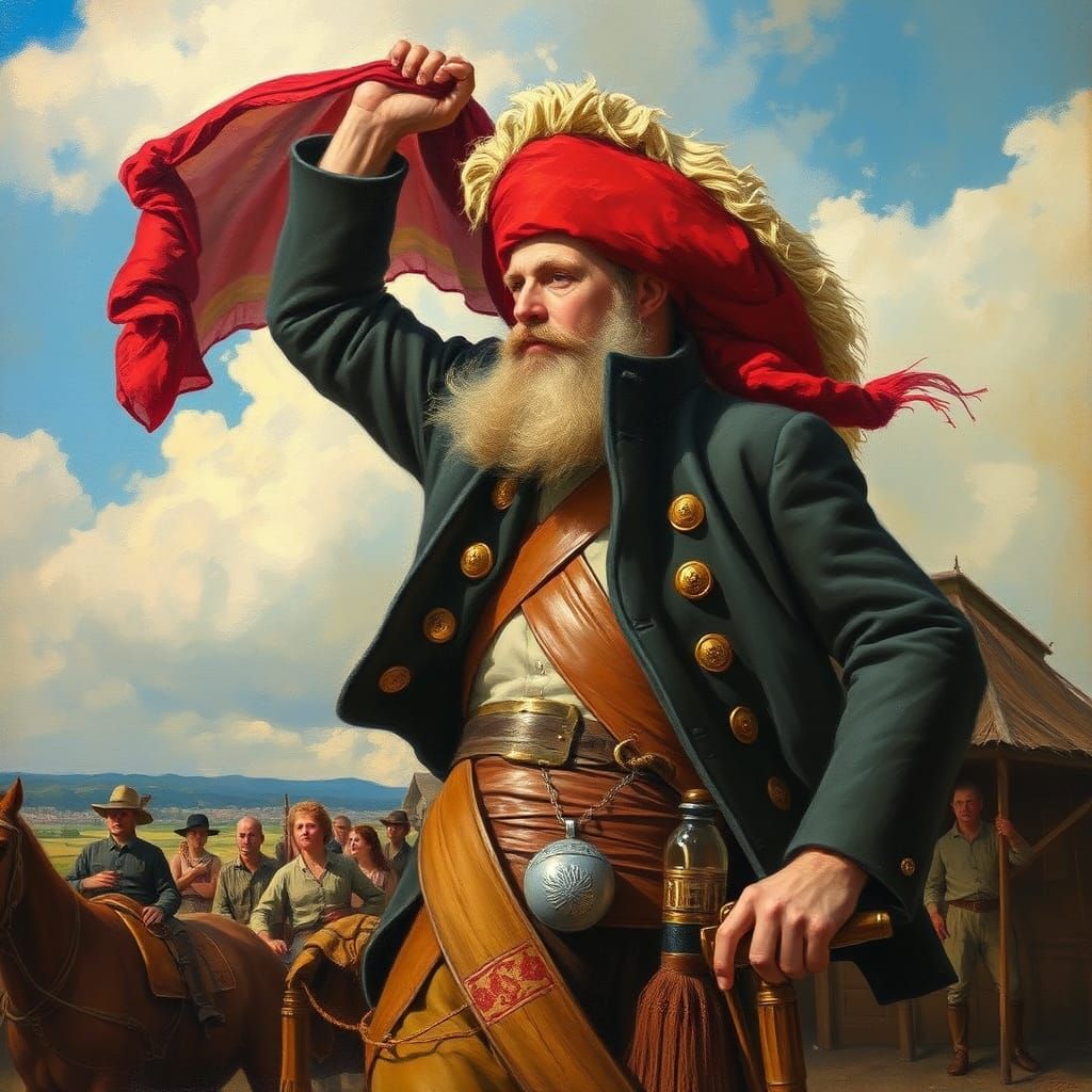 Revolutionary Figure in Oil Painting Style