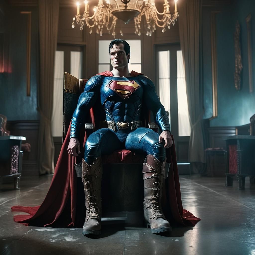 Superman in Armor on Throne: Digital Matte Painting