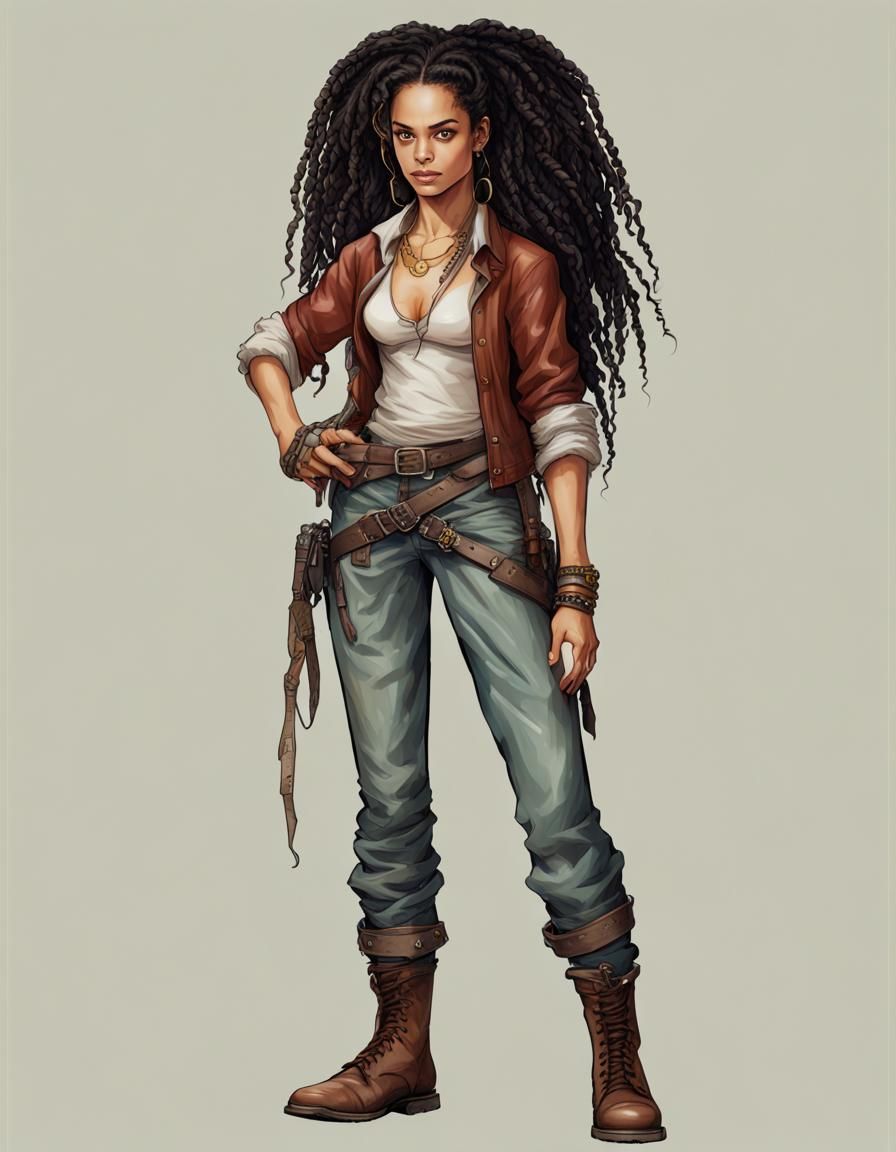 Realistic RPG Character Portrait of Young Woman