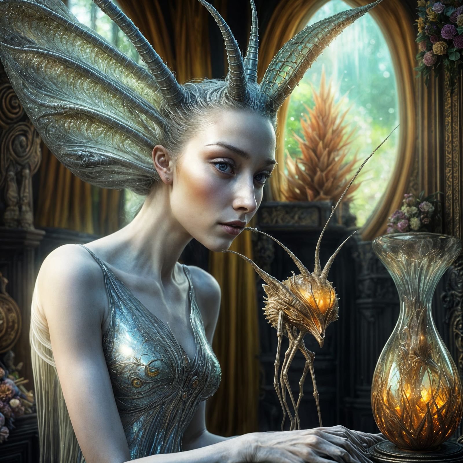 Exquisite Alien Pets in a Surreal Landscape