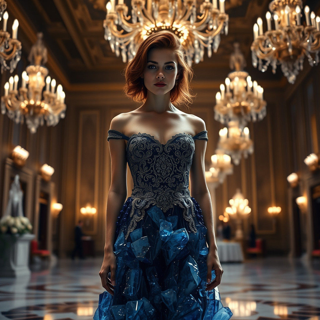 Crystal Ballroom Gown in Baroque Style