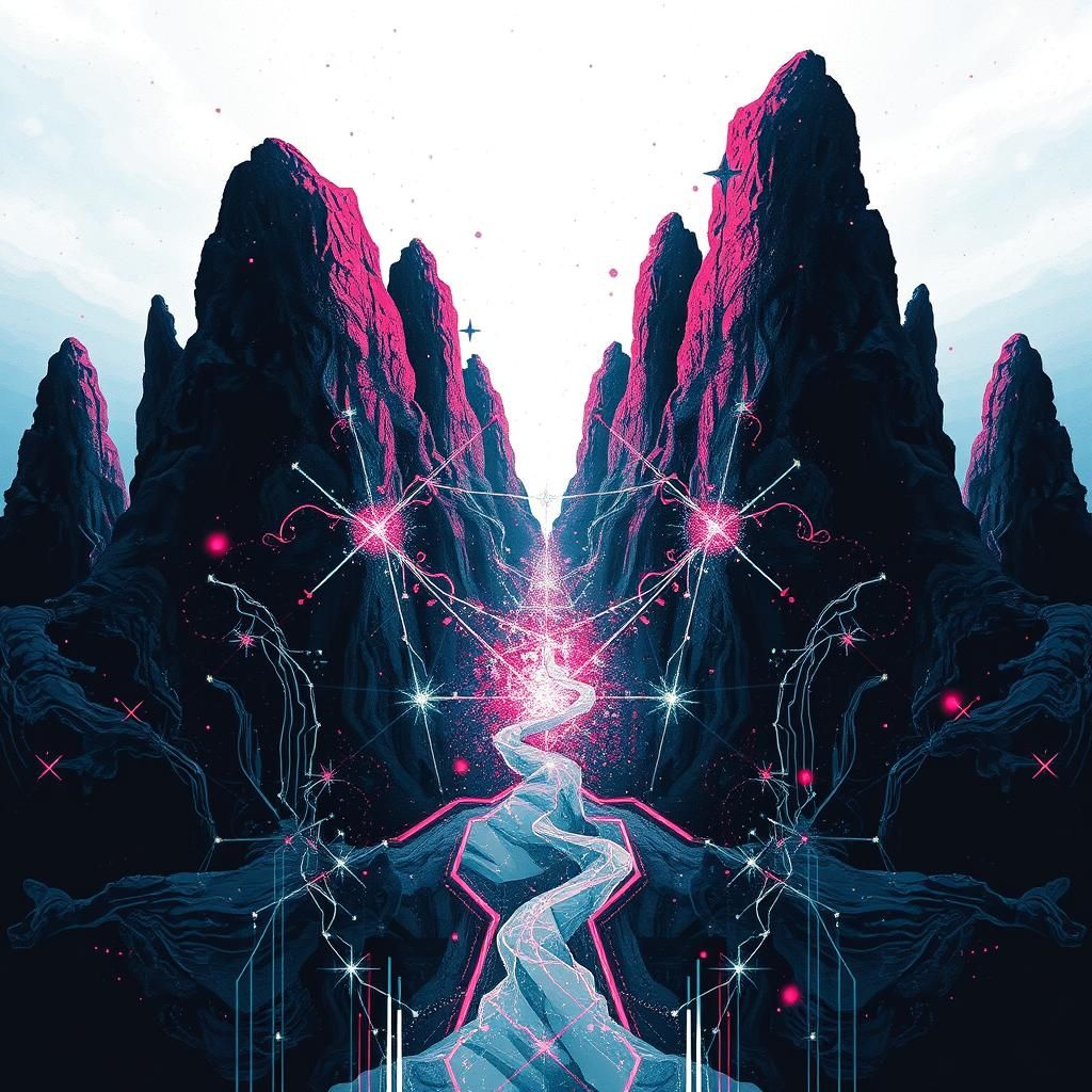 Indigocore Maximalist Constellation with Glitch Effects