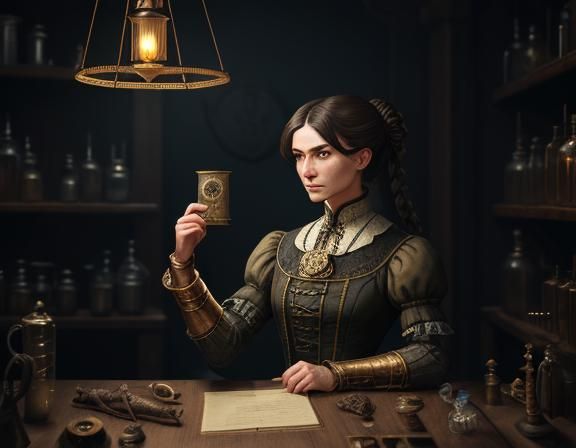 Victorian Anatomist in Sepia-Toned Laboratory