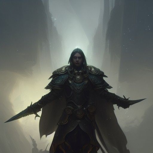 Aasimar Paladin in Dark Fantasy Style