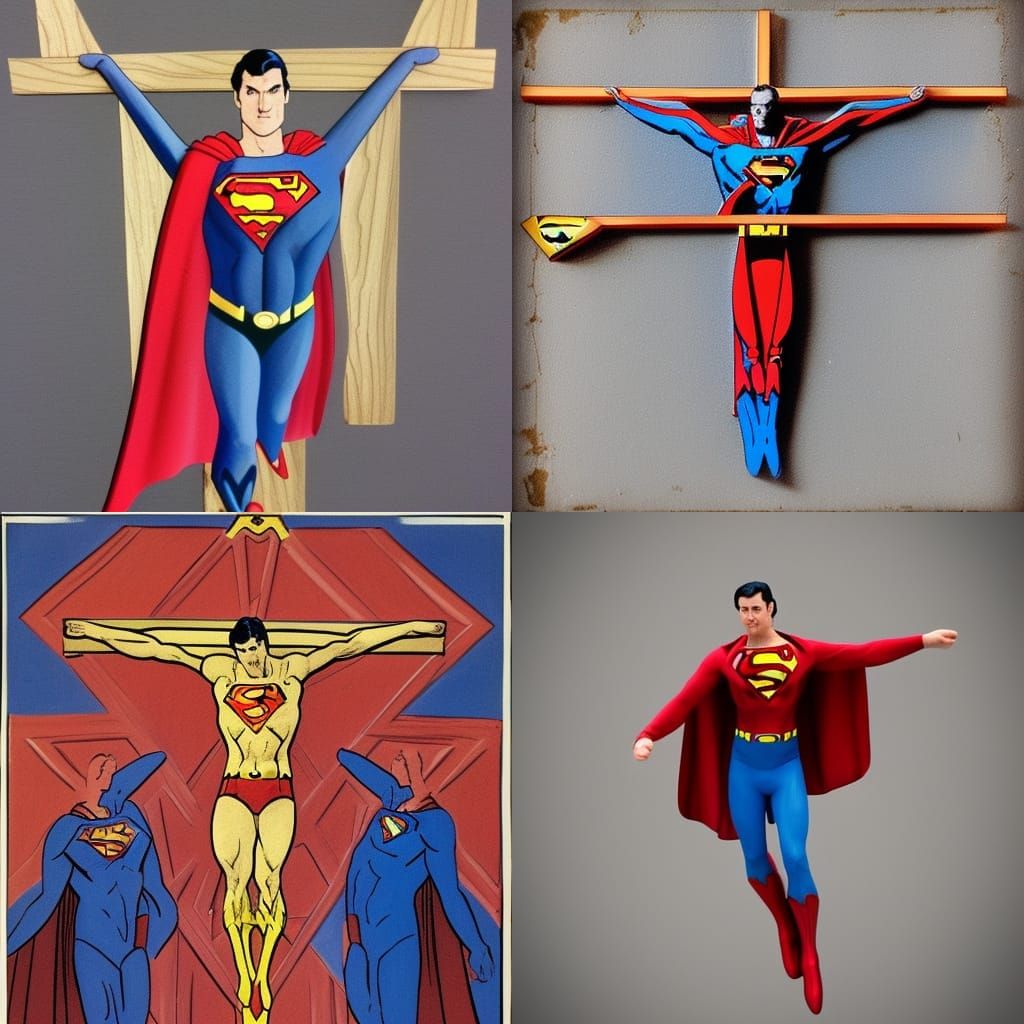 Superman on Crucifix: A Digital Art Rendition