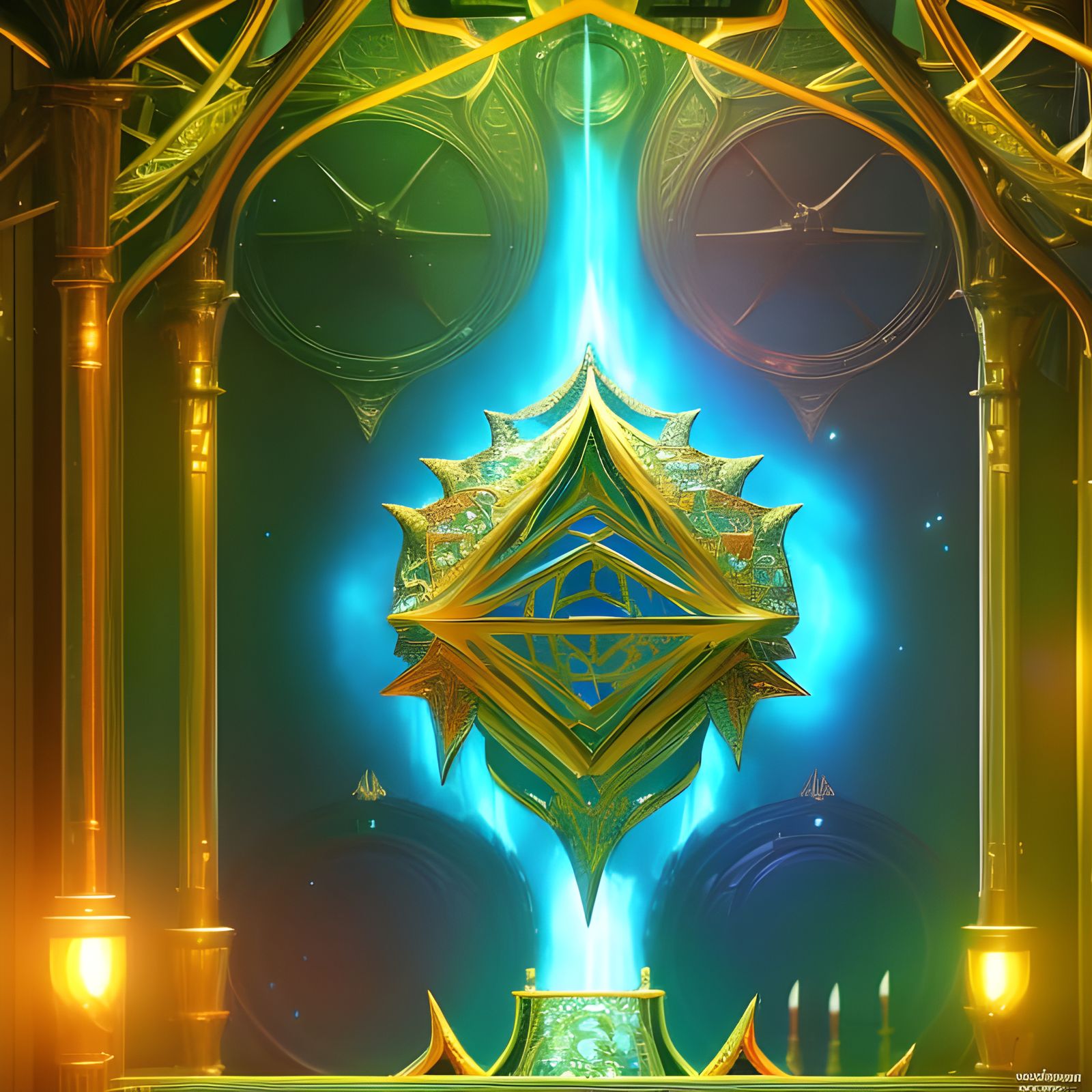 Elven Oracle Tesseract Magic: Fantastical Art