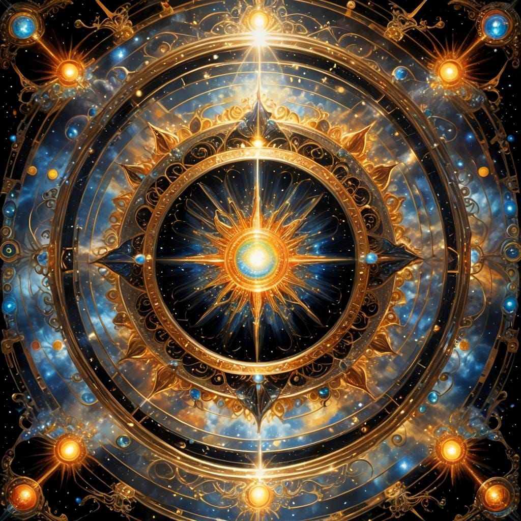 Opalescent Sky Spell Circles With Energy Lasers