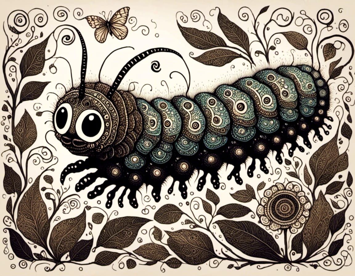 pretty caterpillar in a garden