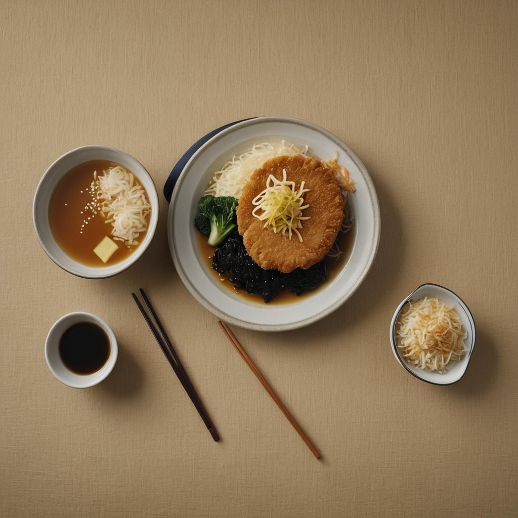 Cinematic Tonkatsu Meal with Golden Glow