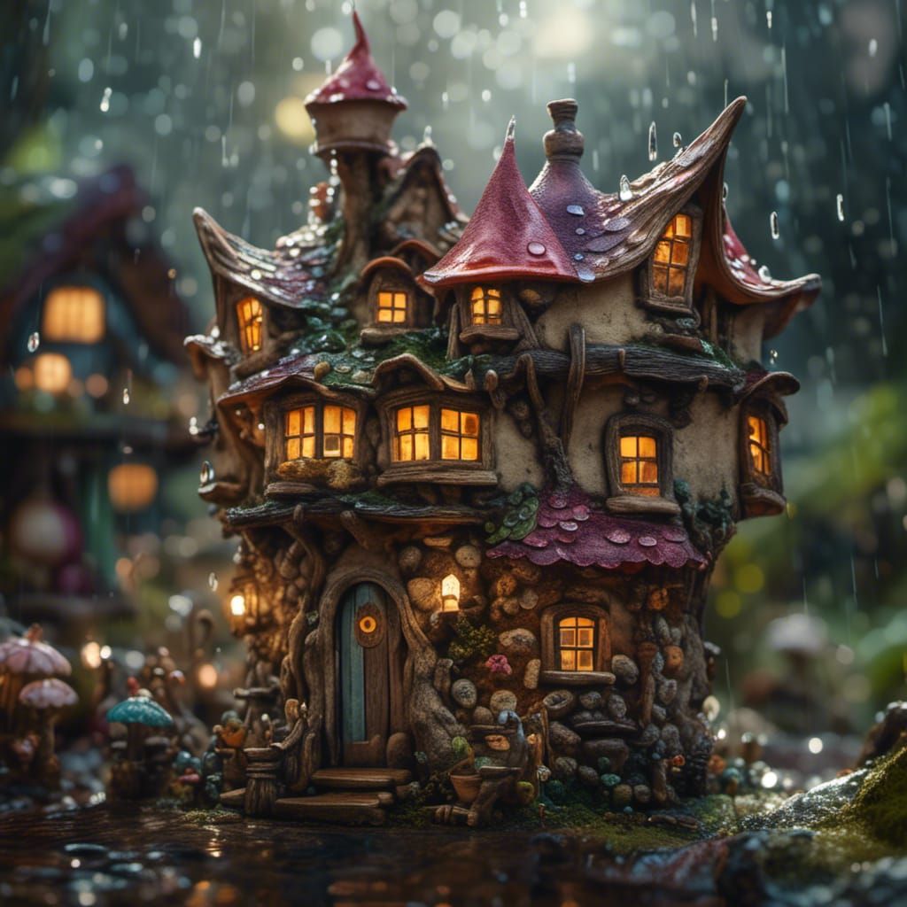 Magical Fairy Village in Macro Photography