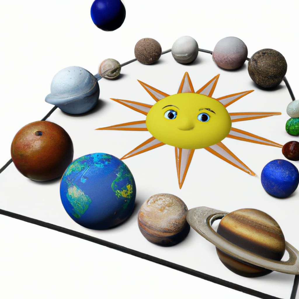 Cartoon 3D Render of the Solar System