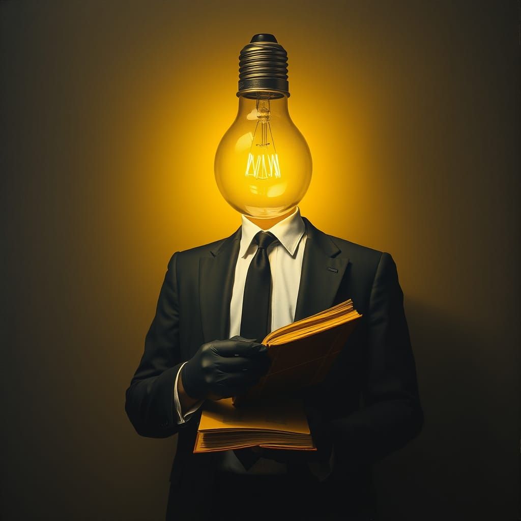 Surreal Lightbulb Butler Reveals Sinister Book