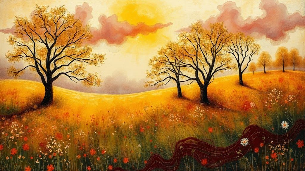 Spring Meadow: Impressionist Landscape Painting