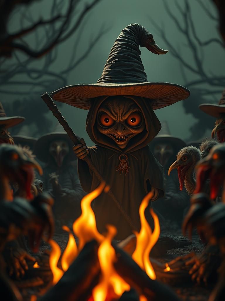 Creepy Chibi Witch Burning in Pilgrim Village