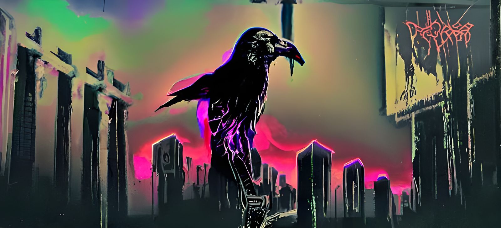 Synthwave Nevermore: Psychedelic Neon Art in 8K