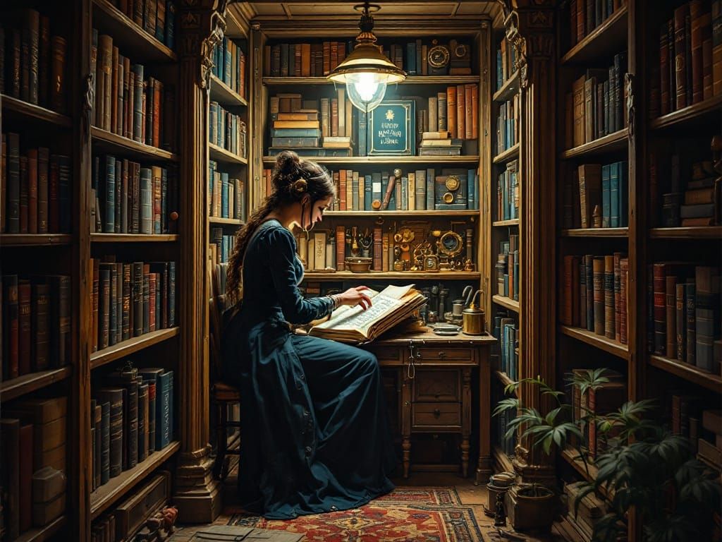 Steampunk Scholar Unveils Secret Booknook