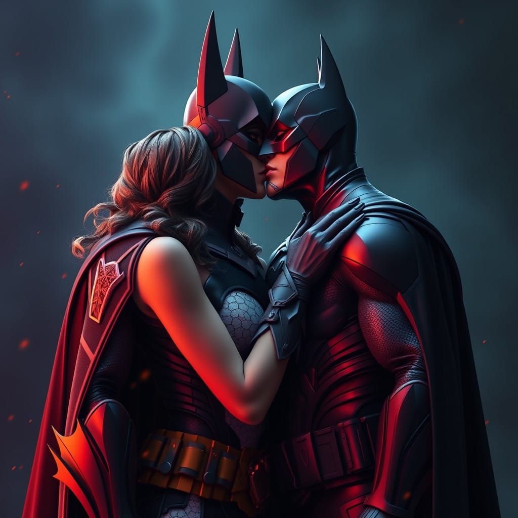 Batman Whispers Secrets to Enchanted Female Butler in Whimsi...