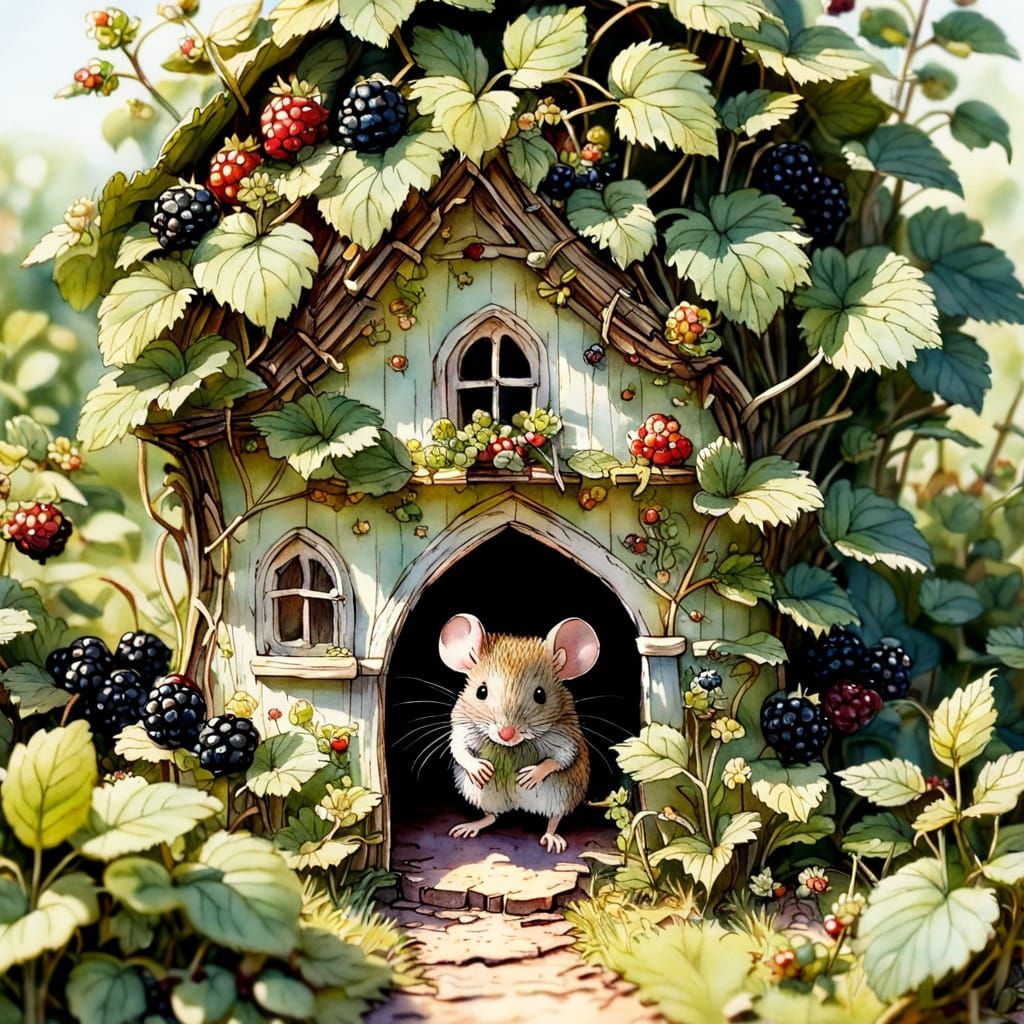 Brambley Hedge Mouse House in Watercolour
