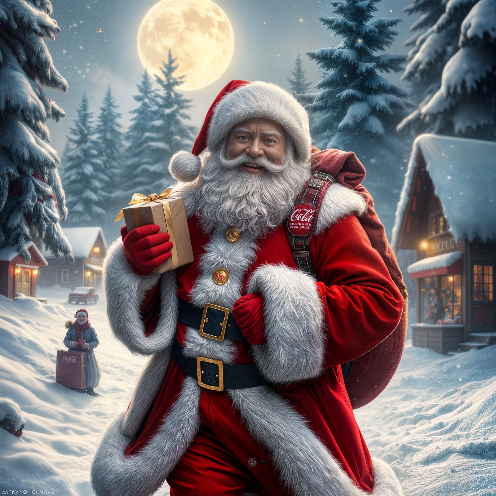 Retro Holiday Postcard: Santa Delivers Presents