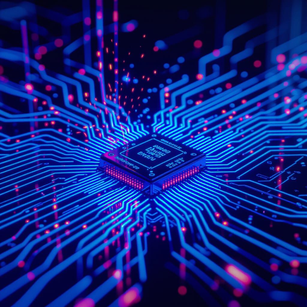 Cyberpunk Nano-Robot Swarm Repairs Circuitry