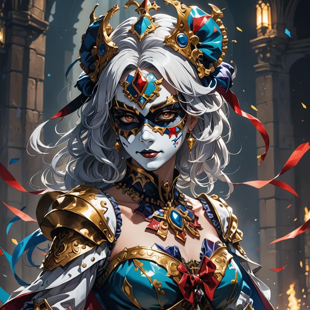 Chiara as Harlequin Queen in Anime Style