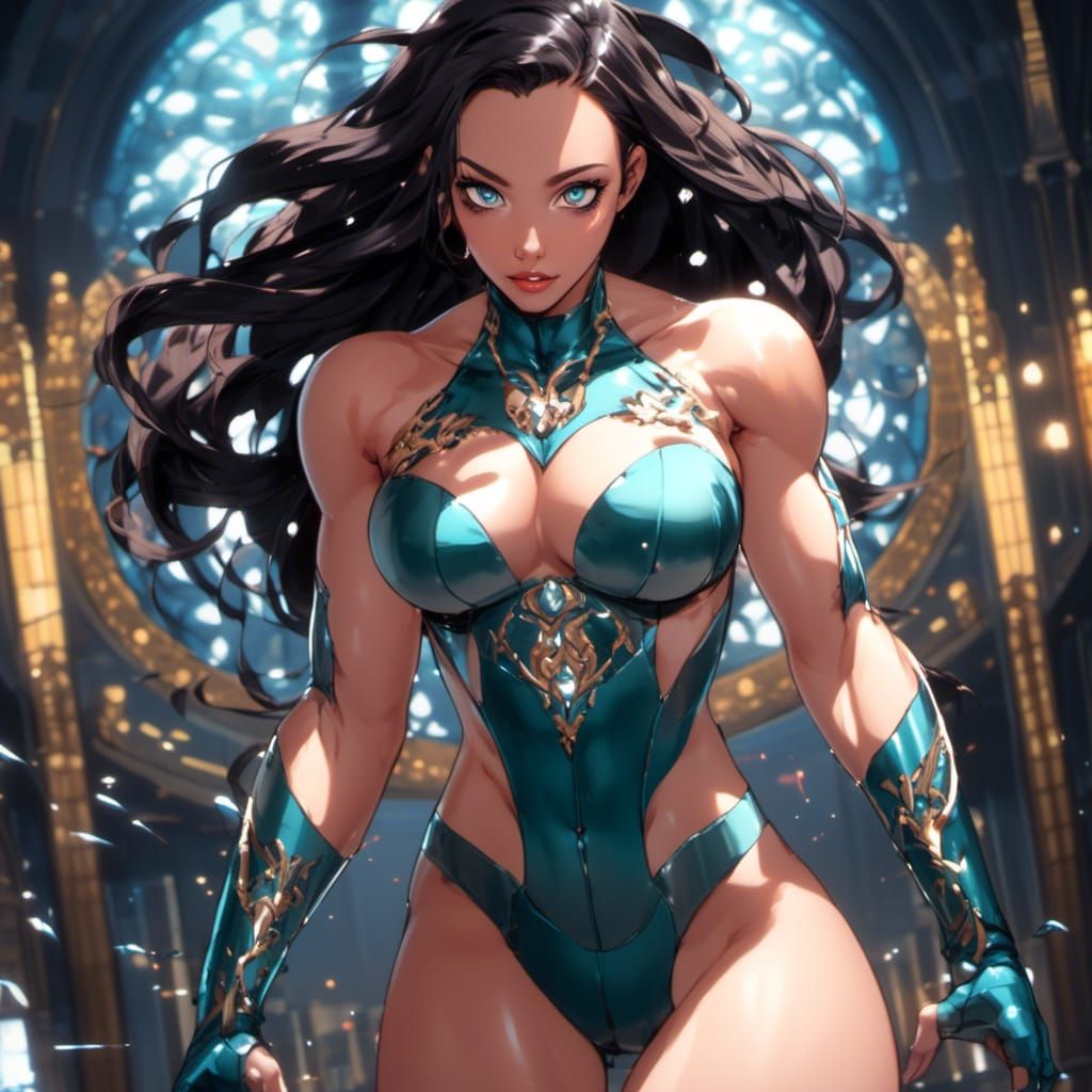 Muscular Kim Possible in Dark Fantasy Style