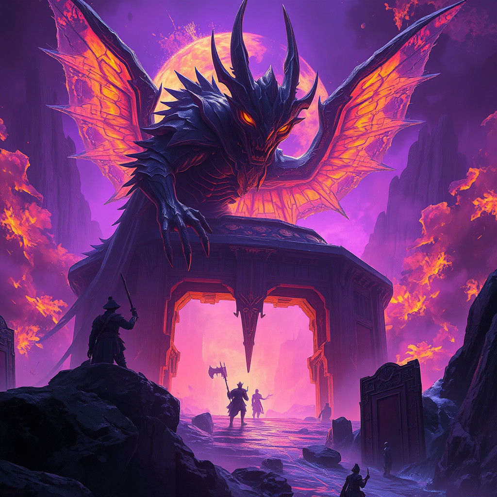 Dark Fantasy Masterpiece in Art Nouveau Style