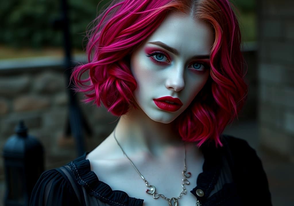 Beautiful Vampire Girl in Helloween Mood Picture